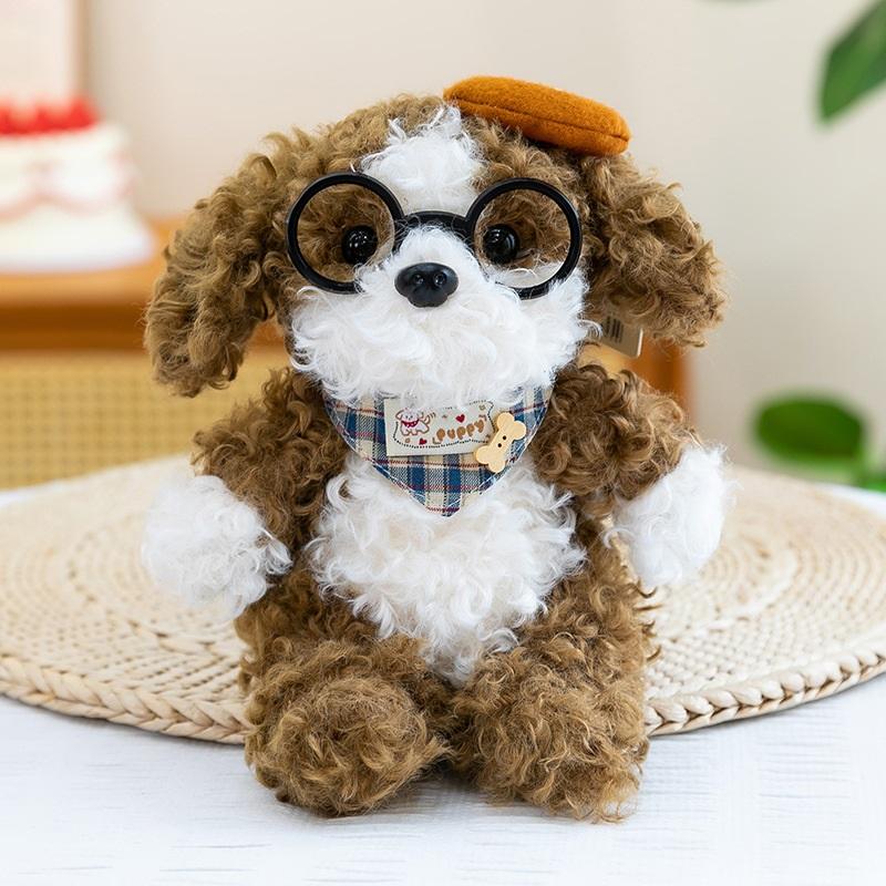 Puppy Doll With Glasses Teddy Dog Atmosphere Birthday Gift Rag Doll