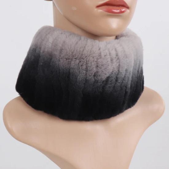 Hot Sale Winter Women Knitted Real Rex Rabbit Fur Scarf Natural Soft Rex Rabbit Fur Scarves Girls Warm Genuine Fur Headband