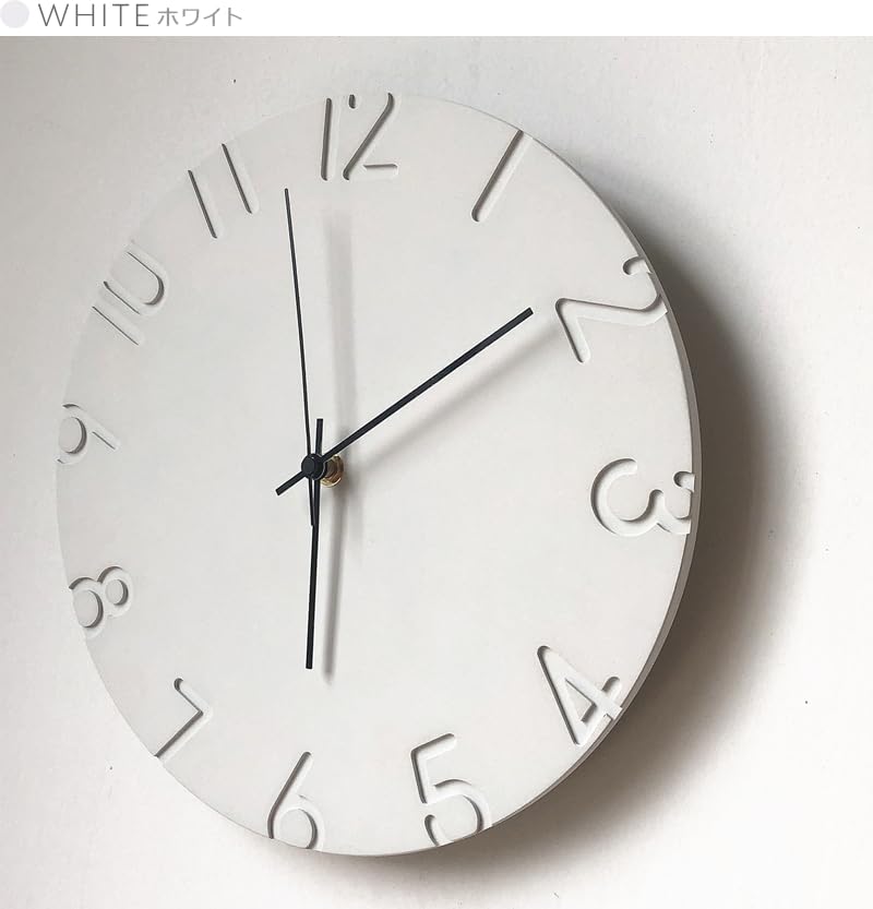 GREEM MARKET GMS02484 Wall Clock - Modern, Minimalist, Nordic Design, Stylish, Simple, Inorganic, Made of Cement Concrete, Industrial Style,