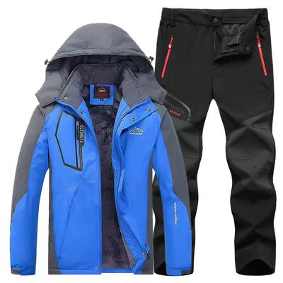 Męski zimowy zestaw do wspinaczki górskiej Outdoor Warm Waterproof Jacket + Warm Pants 2 Piece Set