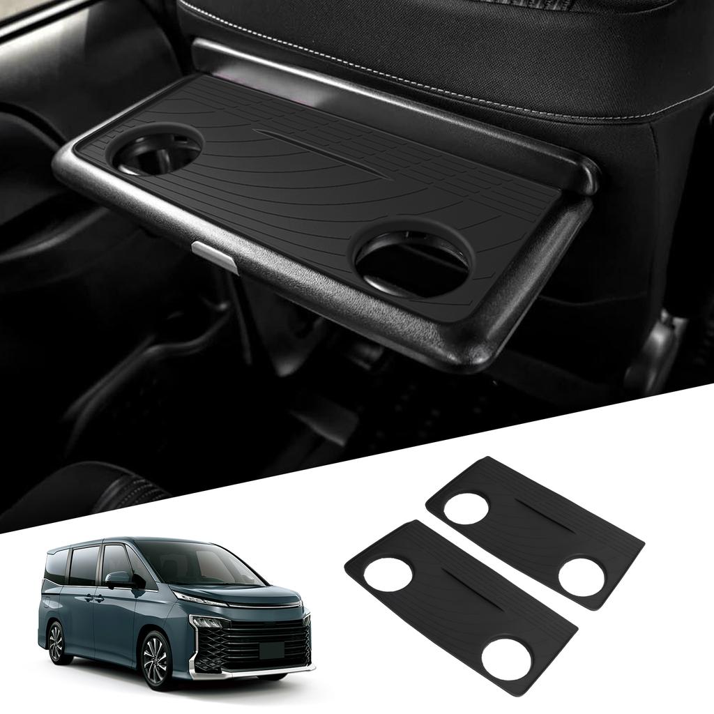 2Pcs Right Drive for Toyota Voxy/Noah 80Series 2014-2025 Car Table Mat Anti Slip Pad Shock-Absorbing Silicone Accessories Black