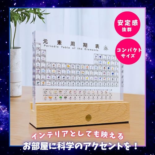 CAWKAY Periodic Table of Elements, Element Encyclopedia, Element Specimen, Acrylic, Transparent, Desktop Study Tool, School Supplies, Interior Decor,