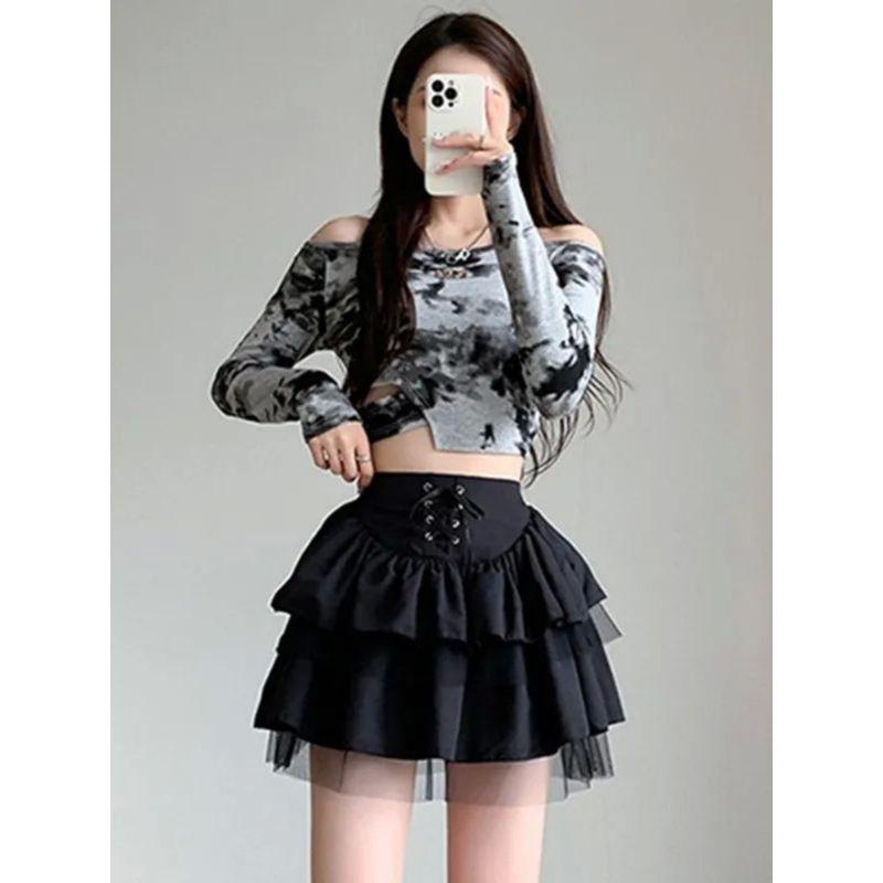 Ballet High Waisted Mesh Short Skirt Ballet Puffy High Waist Mesh Skirt