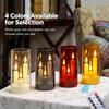 3 In 1 Flickering Taper Candles Flameless Window Candles 15CM Tall Lighting with Lampshade for Christmas Wedding Decor