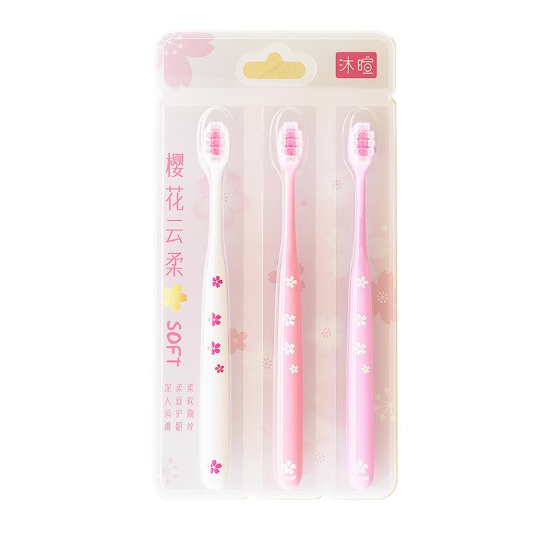 

3/5 шт. Розовая сакура зубная щетка для взрослых квадратное отверстие мягкая щетина для девушек студентов маленькая головка зубная щетка эффективная чистка зубов полость рта