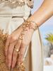 Fashion Niche Imitation Pearl Super Flash Zircon Bracelet Stainless Steel 18k Gold Plated High-end Female Finger Chain