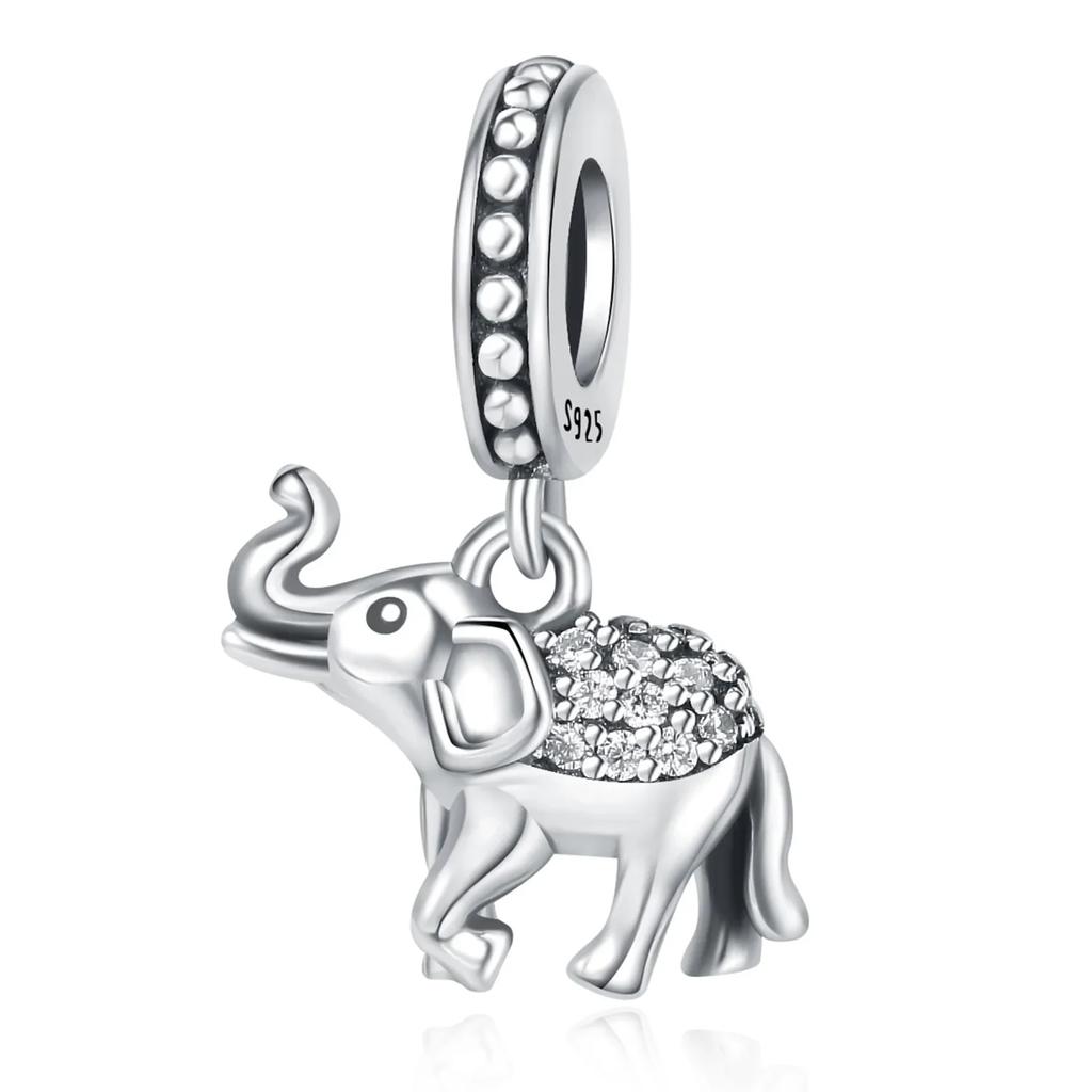 copper Big Lucky Elephant Necklaces Set Gradient Blue Glass Charm Bead Charms Compatible With Authentic Do It Yourself Bracelets Womens Jewellery