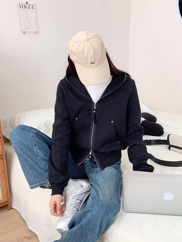 Trendy Women's Hooded Sports Cardigan: New Motorcycle-Style Casual Top for Autumn/Winter