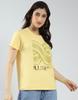 MONTE CARLO Women's Printed Round Neck Top Yellow M