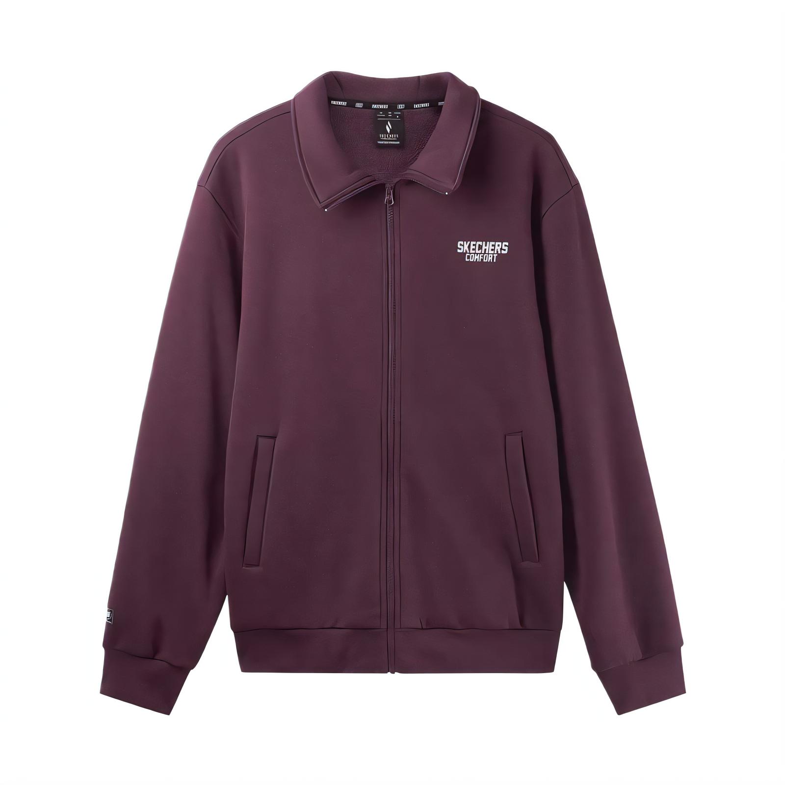 Skechers Comfortable Fashionable Soft Versatile Solid Color Jacket Unisex jackets Fig-Purple L424U098-04QS XS