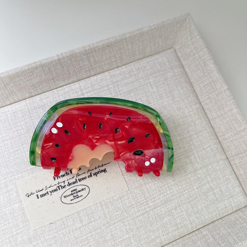 

Заколки для волос серии YHJ Fruit: Креативные заколки-крабы в виде арбуза, яблока, клубники из ацетата и в дизайне «акула» с переплетением.