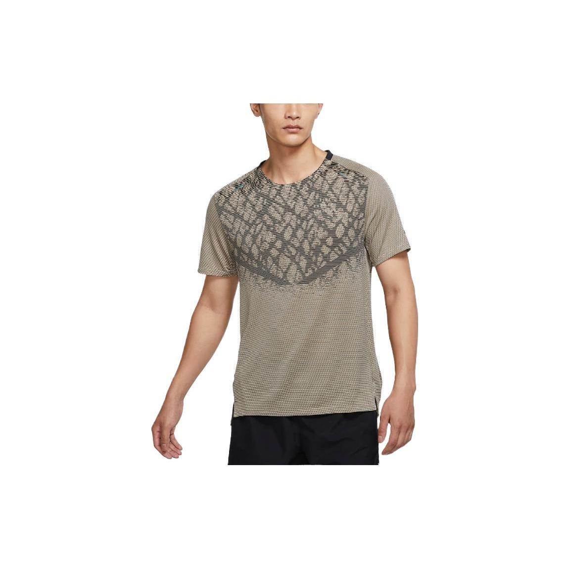 Nike Dri-FIT ADV Run Division Techknit Reflective Design Running Short Sleeve Olive Grey Men s DQ4779-010 S