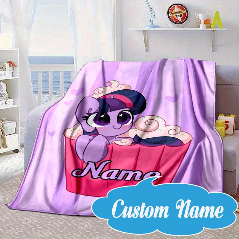Custom Name Little Unicorn Friendship Blanket bed sofa Blanket Flannel Blanket for Camping, Hiking, Picnic Essentials,gift for Fan family
