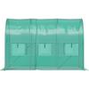 Walk-in Tunnel Greenhouse, 10 x 7 x 7 ft Portable Plant Hot House w/ Galvanized Steel Hoops, 1 Top Beam, Diagonal Poles, Zippered Door & 6 Roll-up