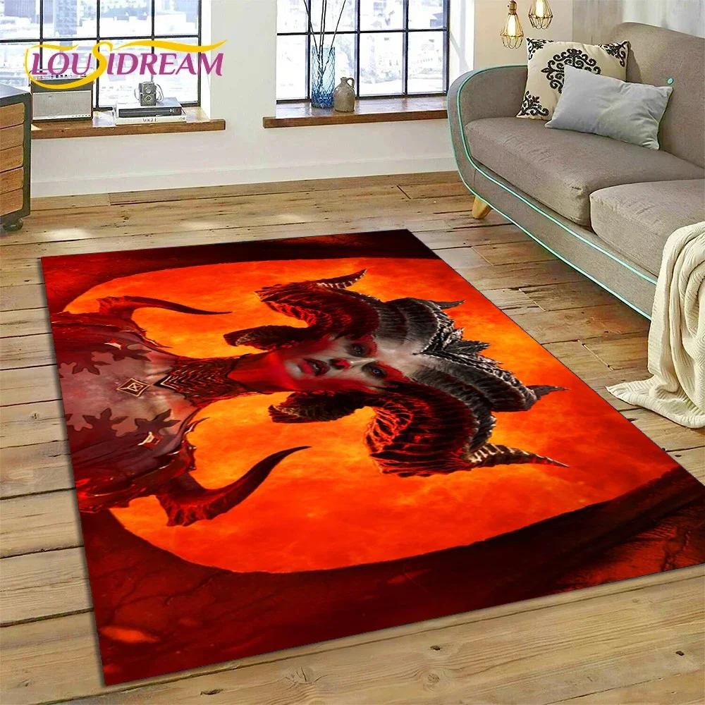 Diablo 3D Retro Game Gamer Carpet Rug for Bedroom Living Room Home Sofa Decoration,Children Play Game Large Decor Floor Mat Gift