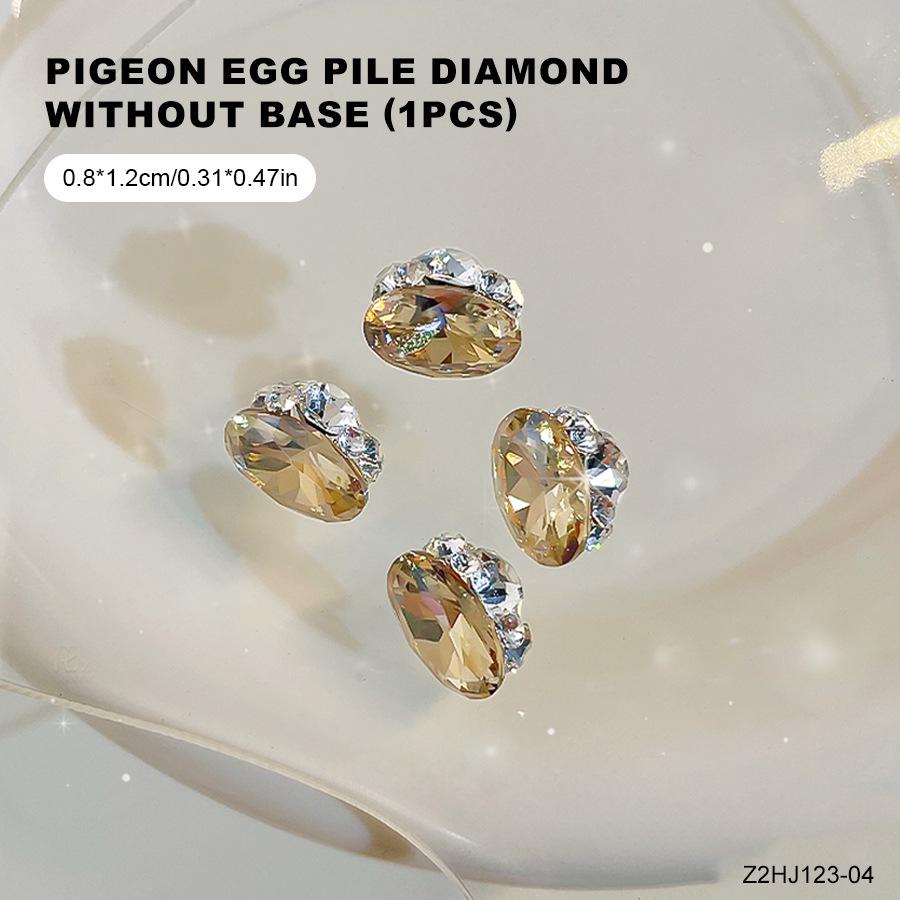 Dove Egg Oval Rhinestone Nail Art: High Precision, Super Shiny Pink K9 Rhinestone Ball