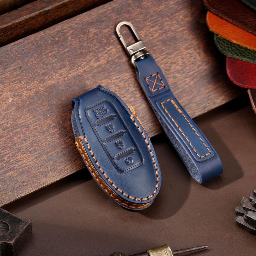 Handmade Leather Key Bag for 2020 Nissan Sylphy, Teana, Qijun, Tiida