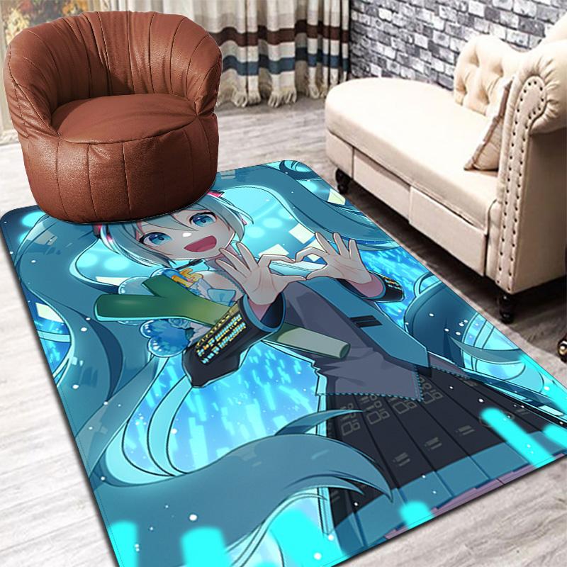 Hatsune Miku Rug Floor Mat for Living Room or Bedroom Soft and Comfortable Carpet a Gift for Birthday and Holiday.NFF0928391