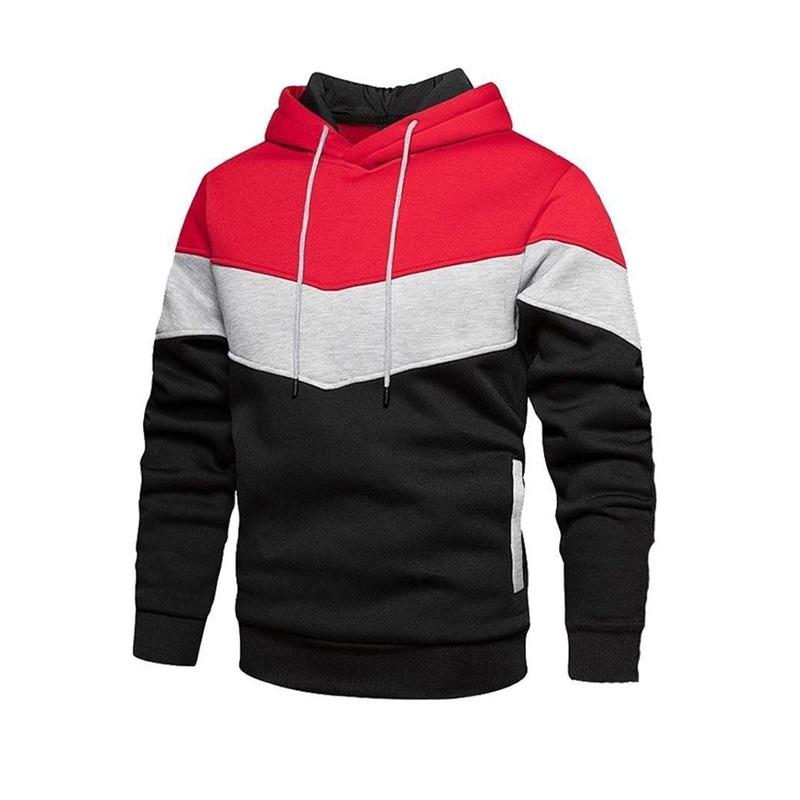 Felpa con cappuccio da uomo a blocchi di colore, casual, vestibilità larga, pullover con cappuccio