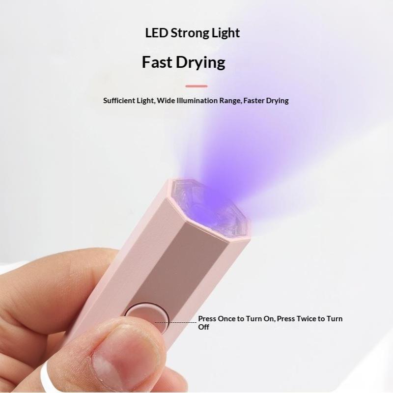 Mini Portable UV Nail Lamp Quick Dry Foldable Stand 2000mAh Long Battery for Home Travel Nail Art Beginners