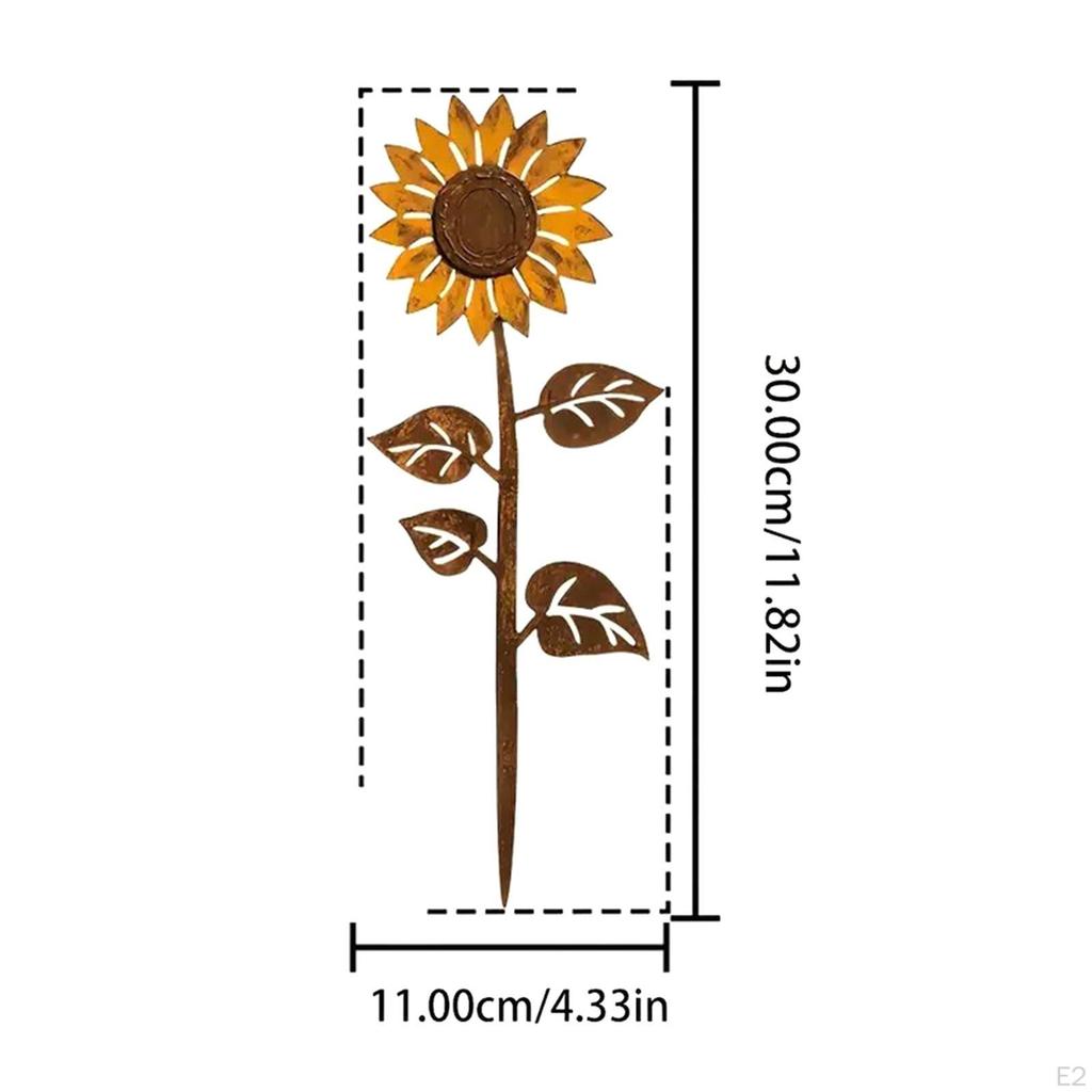 Garden Decor for Outside, Stake Spring Decor, Metal Flower Yard Art Outdoor Lawn Patio