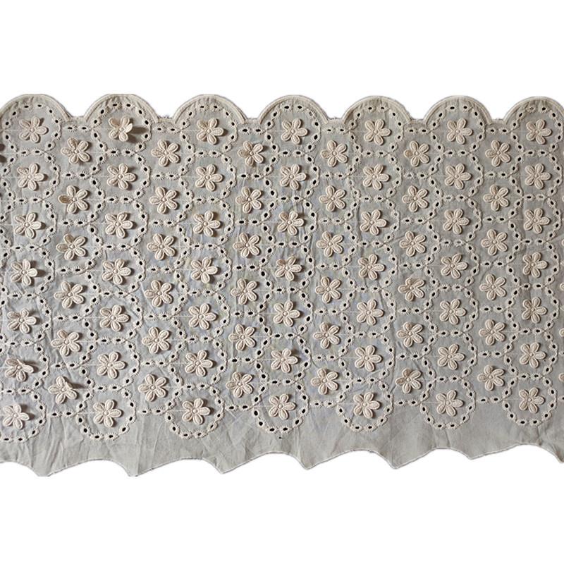 1Meters/lot 33cm wide Cotton thread three-dimensional embroidery lace home textile women's clothing skirt decoration accessories