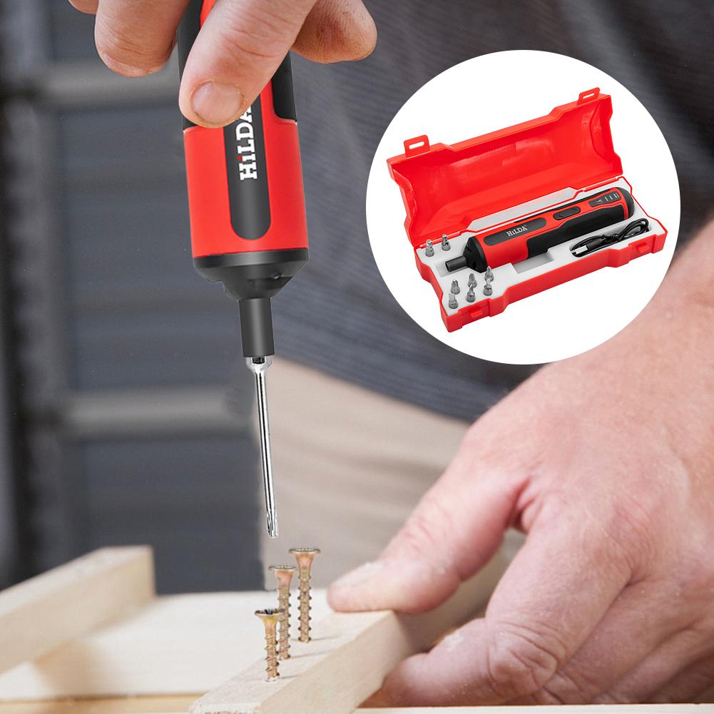 Electric Screwdriver Sets with LED Lights Motorized Screwdriver Extension Rod Battery Powered Screwdriver Kit for Home Car