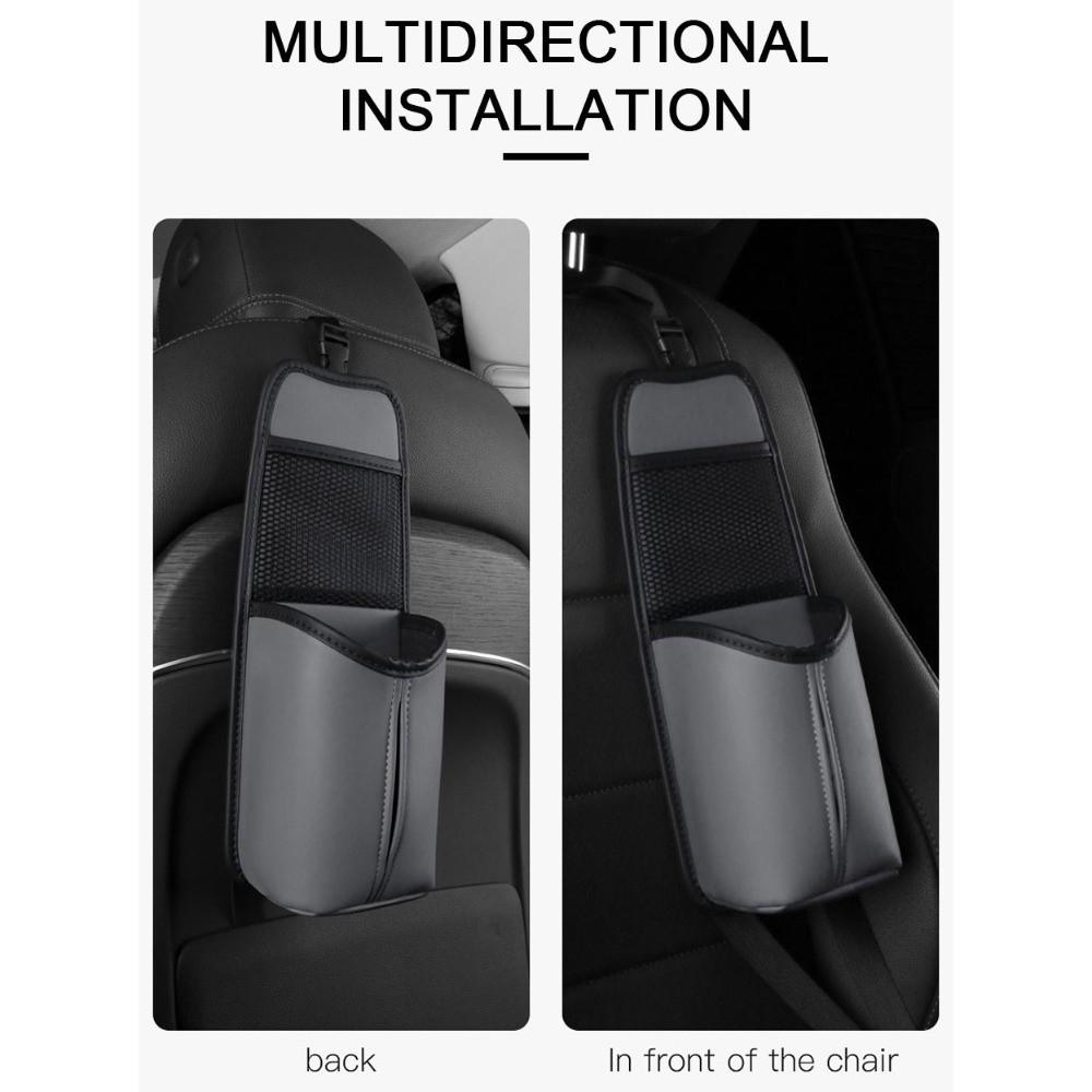 Wear-Resistant Hanging Auto Seat Organizer Multifunctional Mesh Storage Pocket for Phone Bottle
