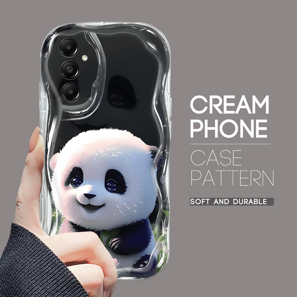Roztomilý kreslený vzor s krémovou texturou Pouzdro s měkkým silikonovým zvlněným okrajem pro Samsung