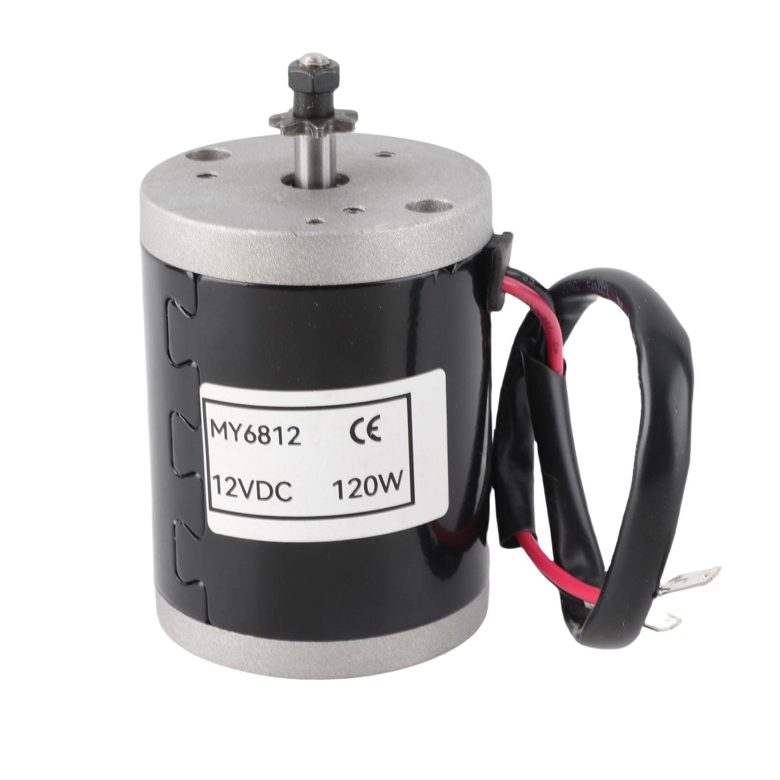 Shoemst White My6812 12V 120W High Speed Small Brush Motor With Belt Pulley Electric Scooter E Bike Accessory