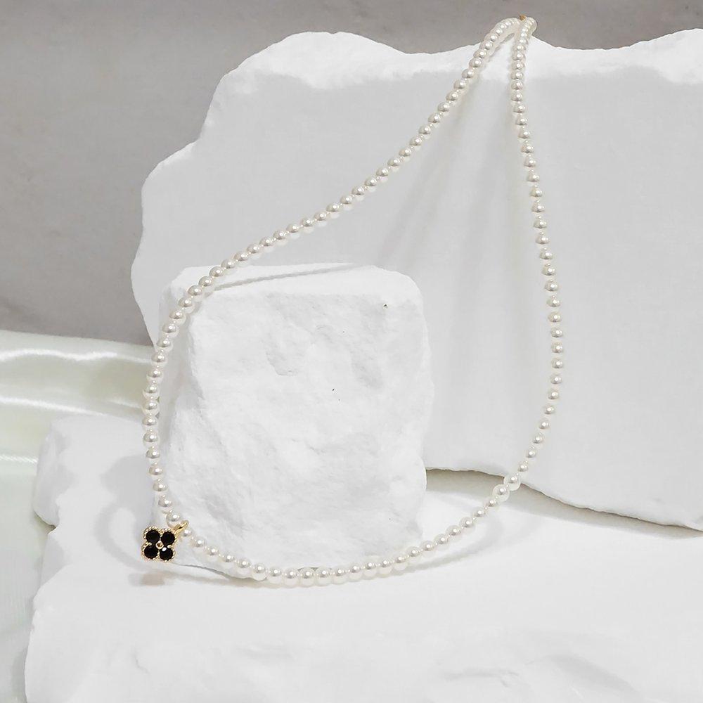 Flower 3mm pearl necklace