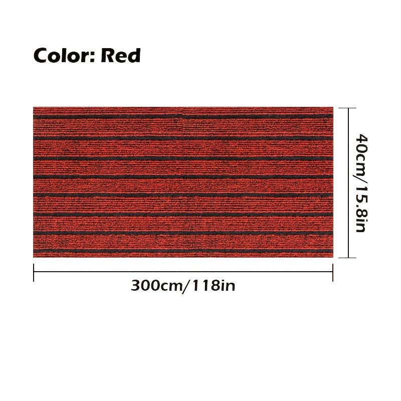 40cmx3m DIY Solid Color Striped Kitchen Door Mat Floor Mat Room Decoration Self-adhesive Non-slip Carpet Home Decor Hallway Rug