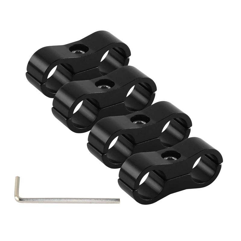4PCS Braided Hose Separator Clamp Adapter 4AN 6AN 8AN 10AN 12AN Fuel Line Fitting Bracket Aluminum AN4 AN6 AN8 AN10 AN12