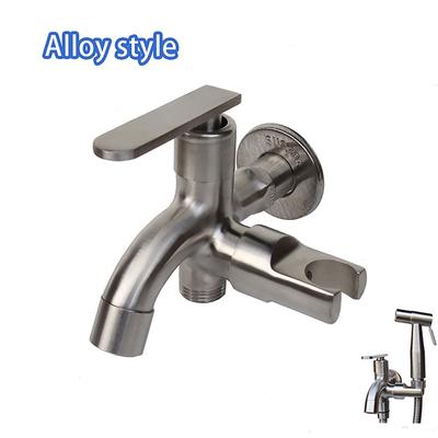 Wo-Wege-Wasserhahn, Badezimmer-Wasserhahn mit Bidet-Spray-Halter, 1-in-2-out, Zwei-Wege-Wasserhahn, Wasserhahn, WC-Sprühhalter-Design