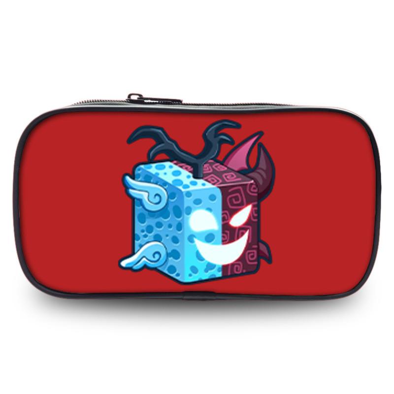 Durable Polyester Blox Fruits Roblox Pencil Case For Students With Large Capacity