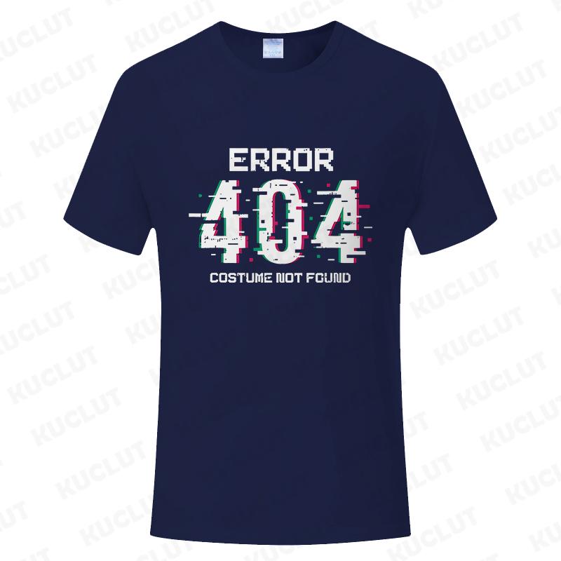 Men T Shirts Funny Letters Design Error 404 Motivation Not Found Print Graphic Summer O-neck Short Sleeve Top Tees Tshirt Gifts