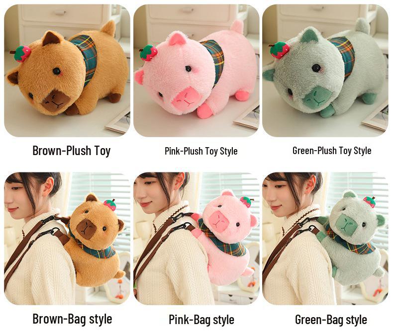 Capybara Plush Backpack for Kids - Cute Doll Toy