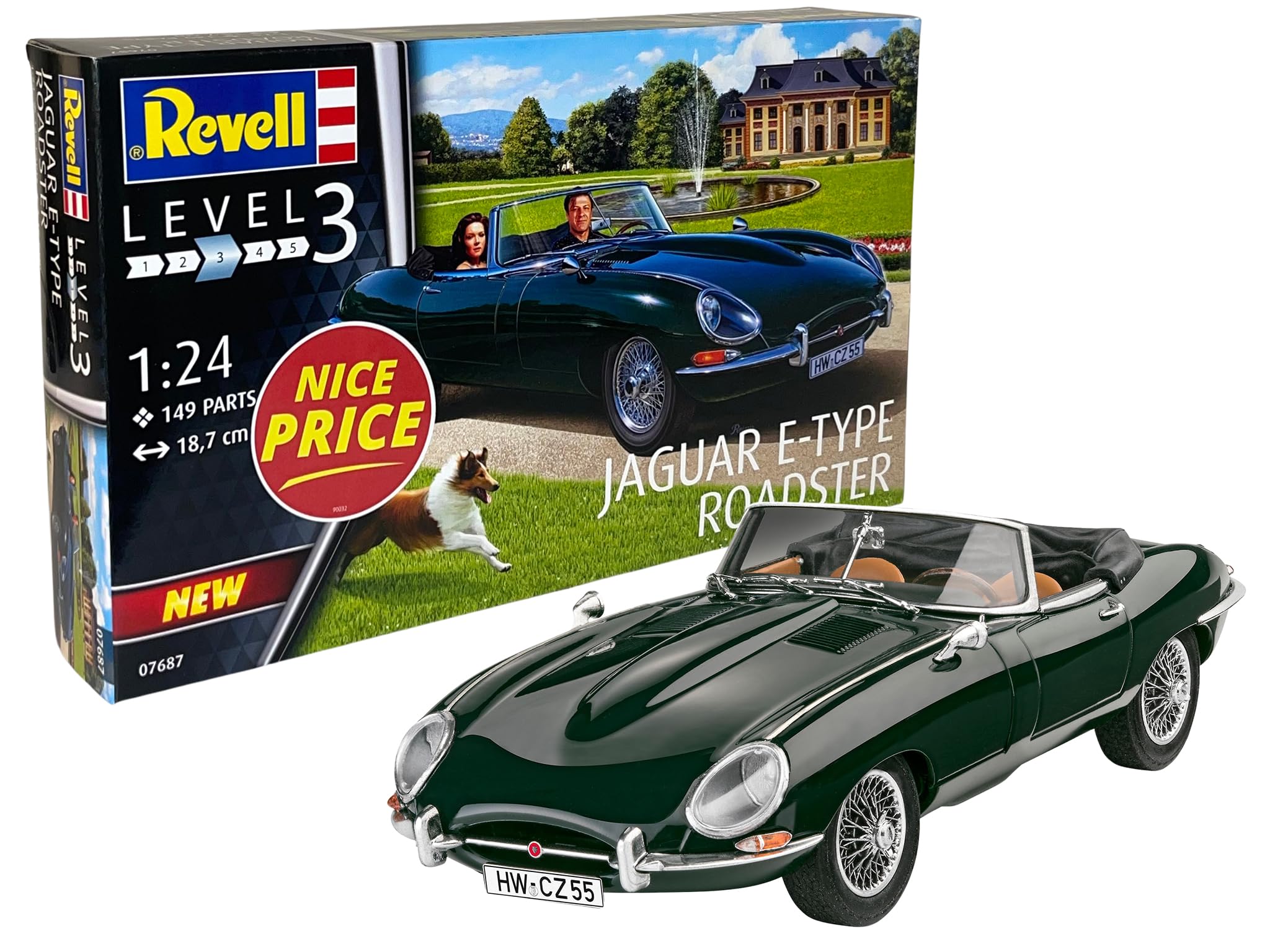 

German Revell Jaguar Roadster Plastic Model 07687 1/24 E-type