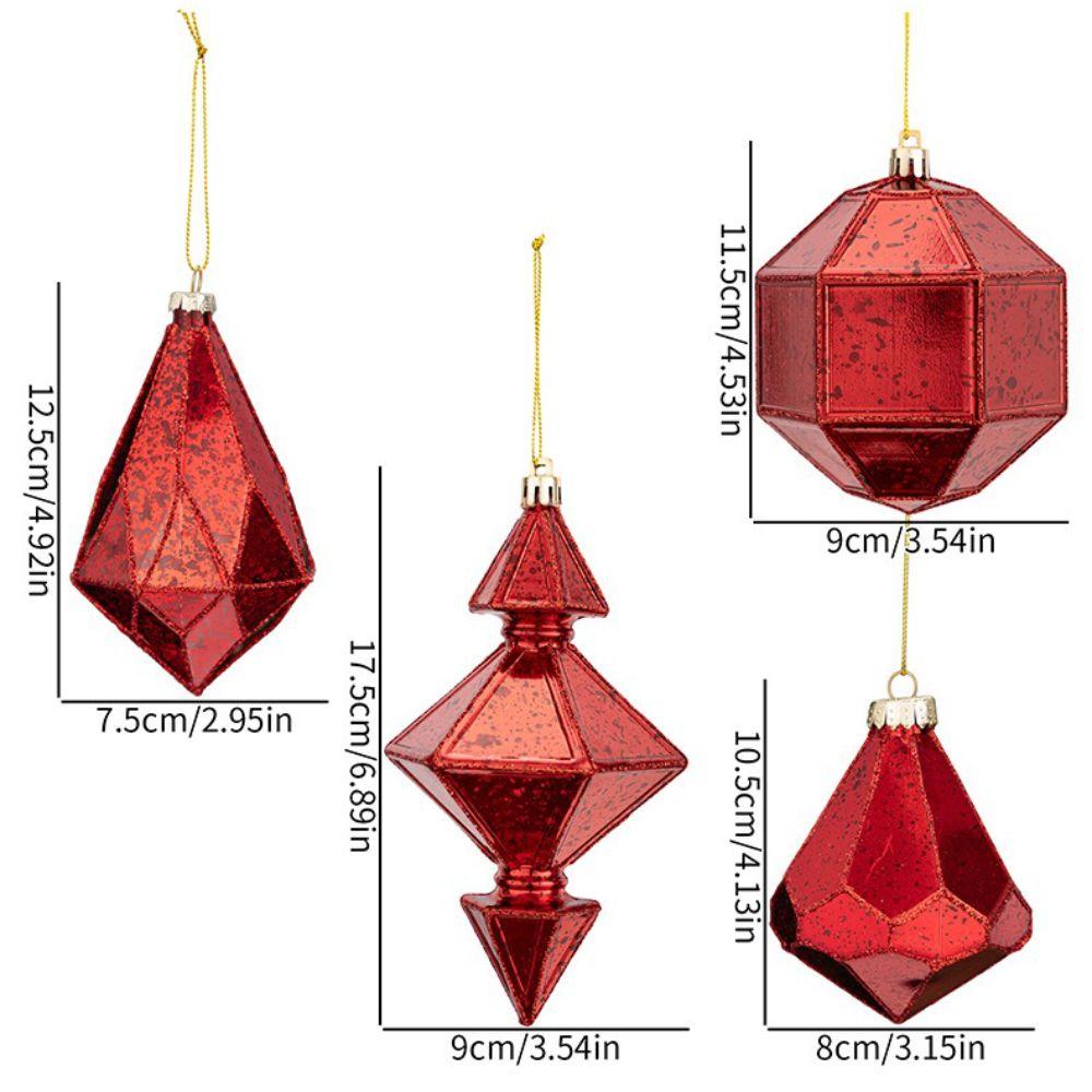 Red Gold Silver Christmas Baubles Plastic Material Hanging Ornaments New Christmas Balls Xmas Tree