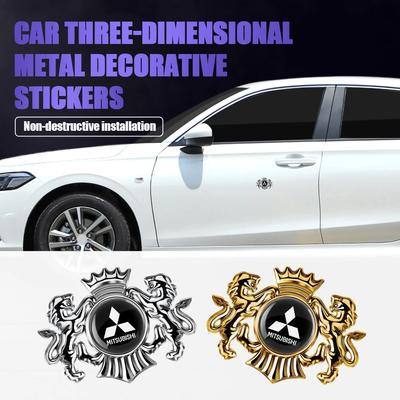 3D Lion Crown Car Emblem Sticker for Lancer EVO Galant Grandis Colt Space Star - Easy Install Self-Adhesive Badge