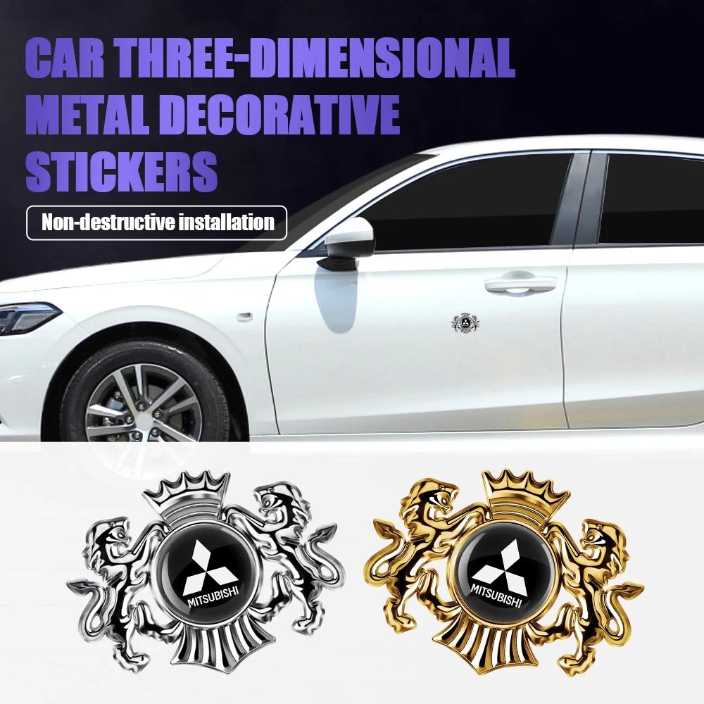 3D Lion Crown Car Emblem Sticker for Mitsubishi Lancer EVO Galant Grandis Colt Space Star - Easy Install Self-Adhesive Badge