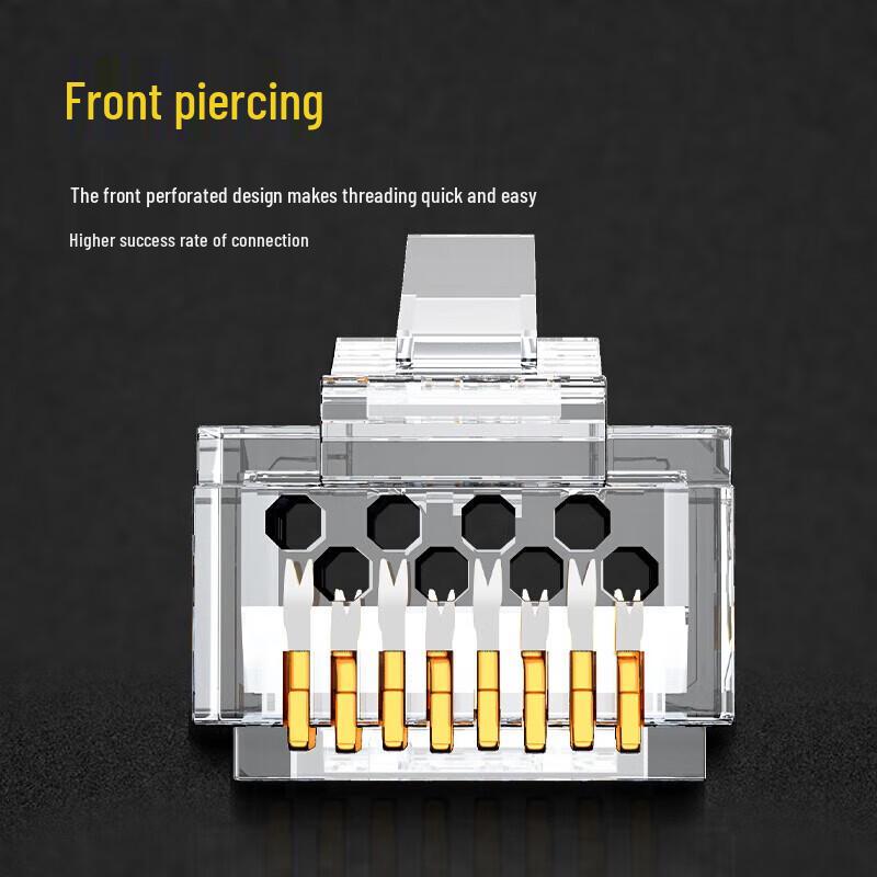 SAMZHE CKT6100 Cat6 Unshielded Pass-Through RJ45 Connectors (100-Pack)