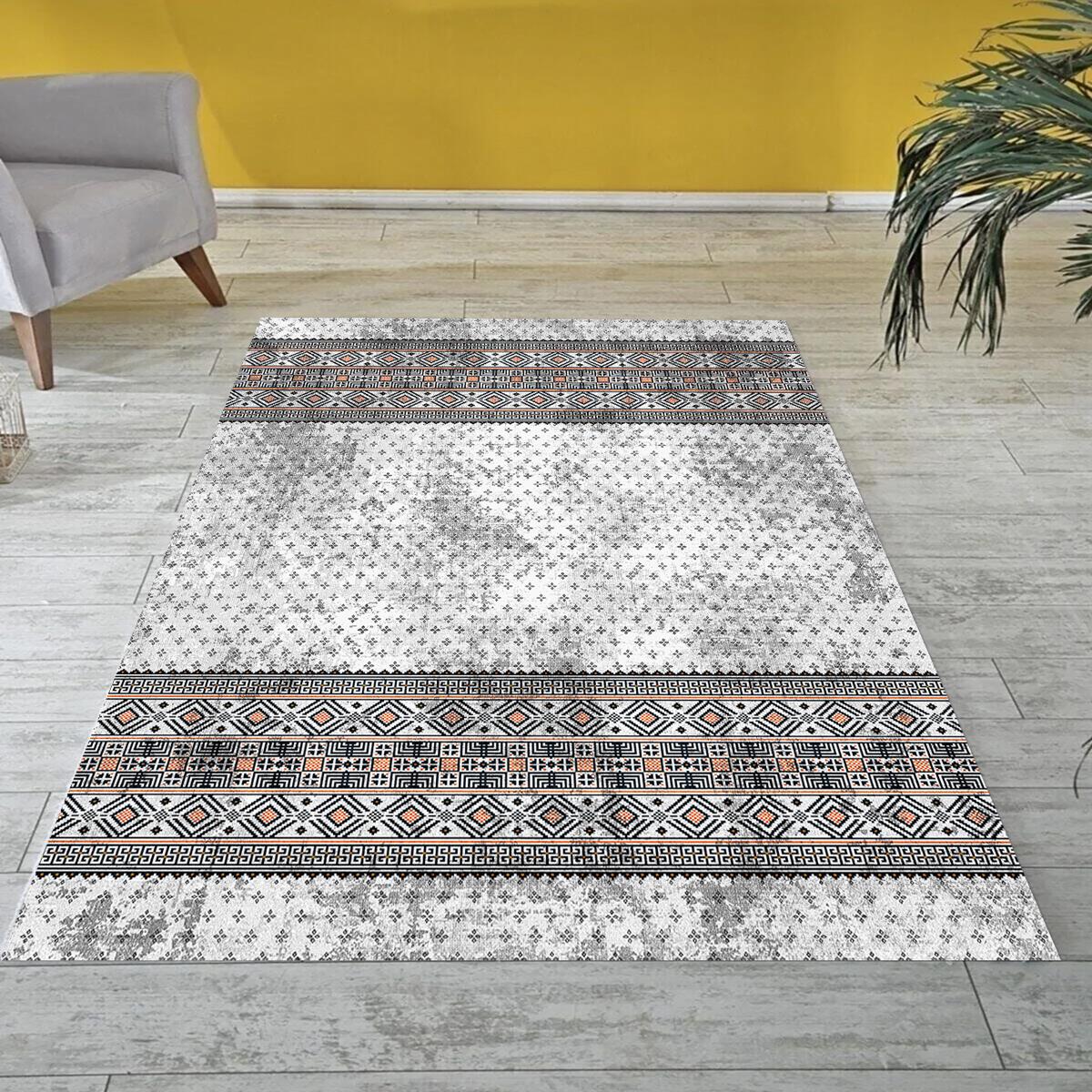 

Декоративный нескользящий моющийся ковер с цифровой печатью DOT-SM-019 40 x 60 серый