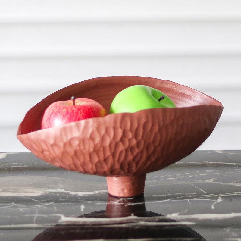 Wabi Style Creative Art Fruit Plate Ornaments New Chinese Style Model Room Hotel Restaurant Shell-shaped Decorative Storage Tray