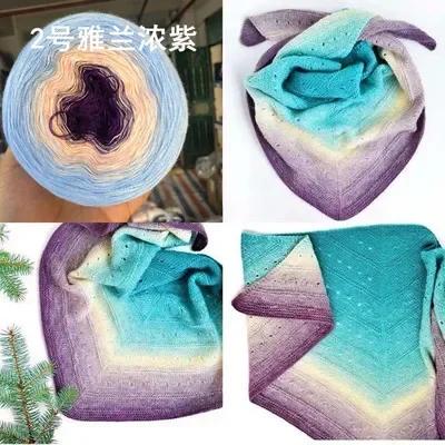 300g/pcs Colorful Pure Cotton Cake Gradient Cotton Rainbow DIY Scarf Shawl Skirt Wool Yarn Crochet