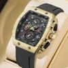 Men Multifunctional Watch Fashion Silicone Timing Clock Waterproof Sports Military Watch Quartz Watch