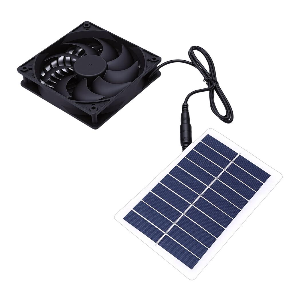 Solar Exhaust Fan with Solar Panel Heat Dissipation Ventilation Fan Set for Chicken Coop Greenhouse Shed Pet House