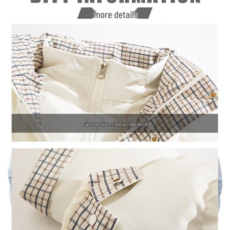 Playboy Unisex Plaid Stand Collar Puffer Jacket