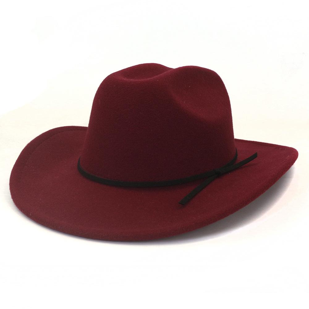Winter Herbst Western Cowboy Hut Für Frauen Männer 8CM Birm Gentleman Jazz Caps Cowgirl Kirche Hüte sombreros de vaquero