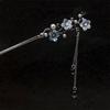 Ancient Style Floral Hairpins with Pearl Tassels - New Chinese Design for Women's Hair